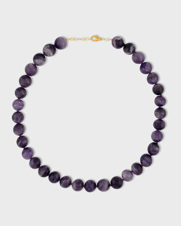 Oracle Chevron Amethyst Crystal Sphere Necklace