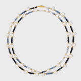 Arizona Ombre Blue Sapphire Pearl Double Long Necklace