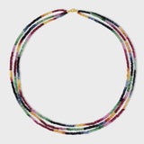 Arizona Dark Rainbow Sapphire Triple Layer Necklace