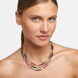 Arizona Dark Rainbow Sapphire Triple Layer Necklace