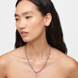 Arizona Pink Sapphire And Emerald Veracruz Amethyst Necklace