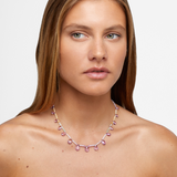 Arizona Pastel Sapphire Pink Amethyst Gem Drop Necklace