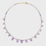 Arizona Pastel Sapphire Pink Amethyst Gem Drop Necklace