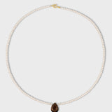 Arizona Pearl Smoky Quartz Teardrop Necklace