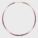 Arizona Ombre Ruby Mini Gold Bead Necklace