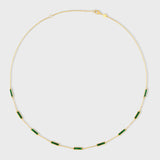 Marquet Malachite Gold Bar Chain Necklace