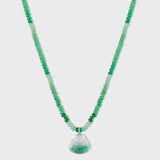Happy Buddha Chrysoprase Diamond Jade Necklace