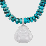 Happy Buddha Purple Jade Diamond Turquoise Necklace