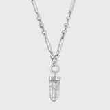 Crystalline Dynamic Crystal Quartz Gold Cap Necklace