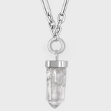 Crystalline Dynamic Crystal Quartz Gold Cap Necklace