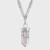 Crystalline Unity Diamond Crystal Quartz Gold Cap Necklace