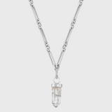 Crystalline Unity Diamond Crystal Quartz Gold Cap Necklace