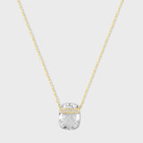 Crystalline Crystal Quartz Diamond Bar Necklace