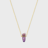 Men's Crystalline Veracruz Amethyst Black Diamond Bar Necklace
