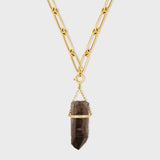 Crystalline Smoky Quartz Detachable Talisman Necklace