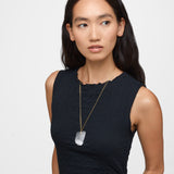 Crystalline Crystal Quartz Tag Necklace