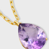 Gemstone Amethyst Raindrop Necklace