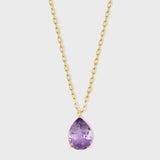 Gemstone Amethyst Raindrop Necklace