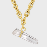 Crystalline Amour Diamond Crystal Quartz Charm Necklace