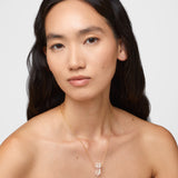 Crystalline Crystal Quartz Pink Sapphire Bar Necklace