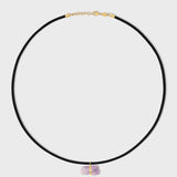 Crystalline Leather Veracruz Amethyst Charm Necklace