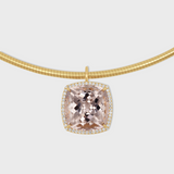 Gemstone Morganite Diamond Halo Collar