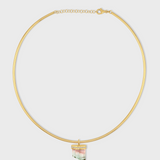 Treasure Watermelon Tourmaline Diamond Cap Collar