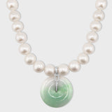 Jade Jumbo Diamond Coin Pearl Necklace
