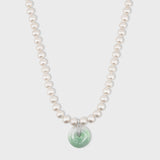 Jade Jumbo Diamond Coin Pearl Necklace