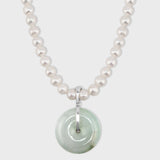 Jade Diamond Coin Pearl Necklace