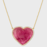 Love Pink Tourmaline Diamond Halo Necklace