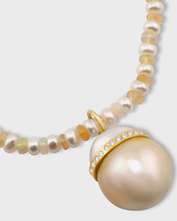 Ocean South Sea Bicolor Opal Pearl Necklace