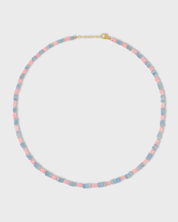Soleil Mini Blue Pink Stripe Opal Necklace