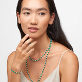 Soleil White Green Opal Stripe Necklace