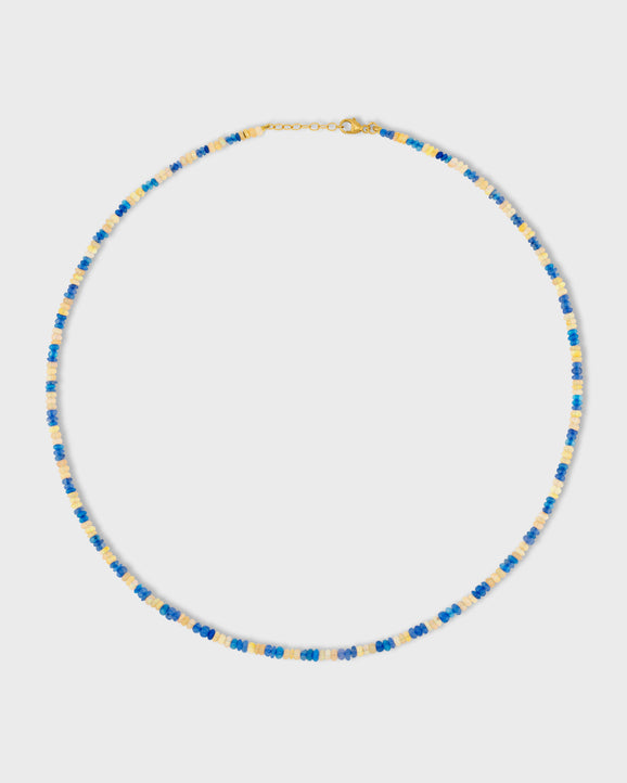 Soleil Mini Blue & Yellow Opal Stripe Necklace