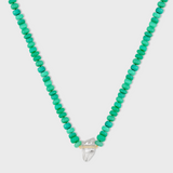 Oracle Chrysoprase Crystal Quartz Diamond Bar Necklace