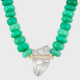 Oracle Chrysoprase Crystal Quartz Diamond Bar Necklace