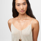 Crystalline Burl Wood Long Chain Necklace