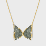 Treasure Aquamarine Diamond Butterfly Necklace