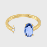 Chakra Blue Sapphire Diamond Ring