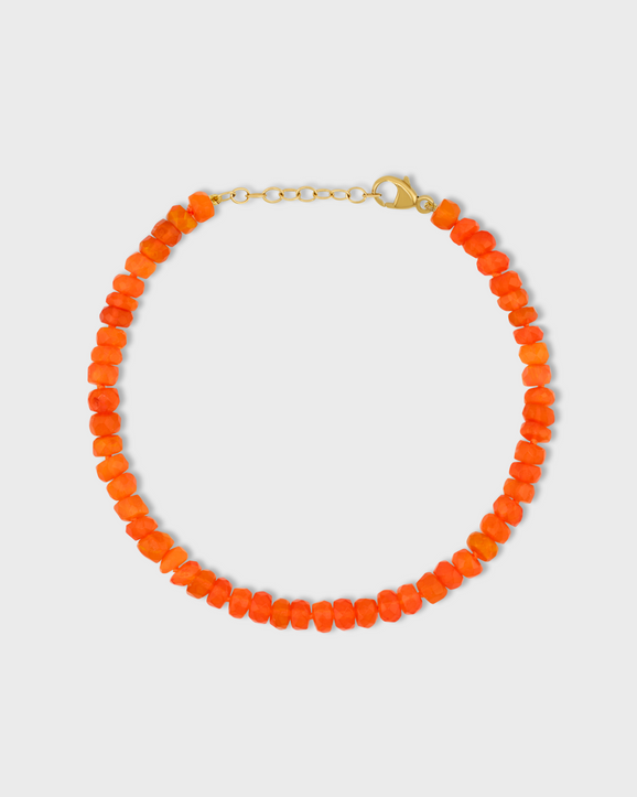 Soleil Orange Faceted Large Opal Bracelet