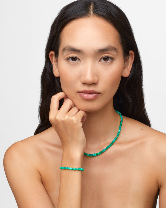Soleil Green Faceted Large Opal Bracelet