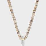 Men's Soleil Opal Heishi Crystal Quartz Charm Necklace