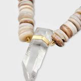 Men's Soleil Opal Heishi Crystal Quartz Charm Necklace