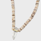 Men's Soleil Opal Heishi Crystal Quartz Charm Necklace