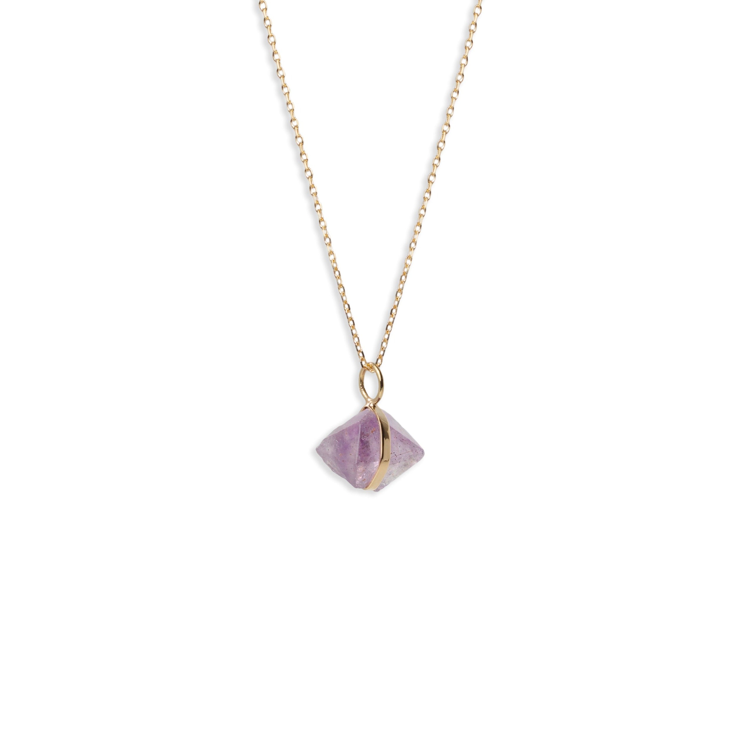 Cute Amethyst Crystal Gold Necklace-fb – JewelryByTm