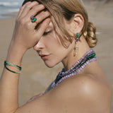 Treasure Malachite Amethyst Double Ring