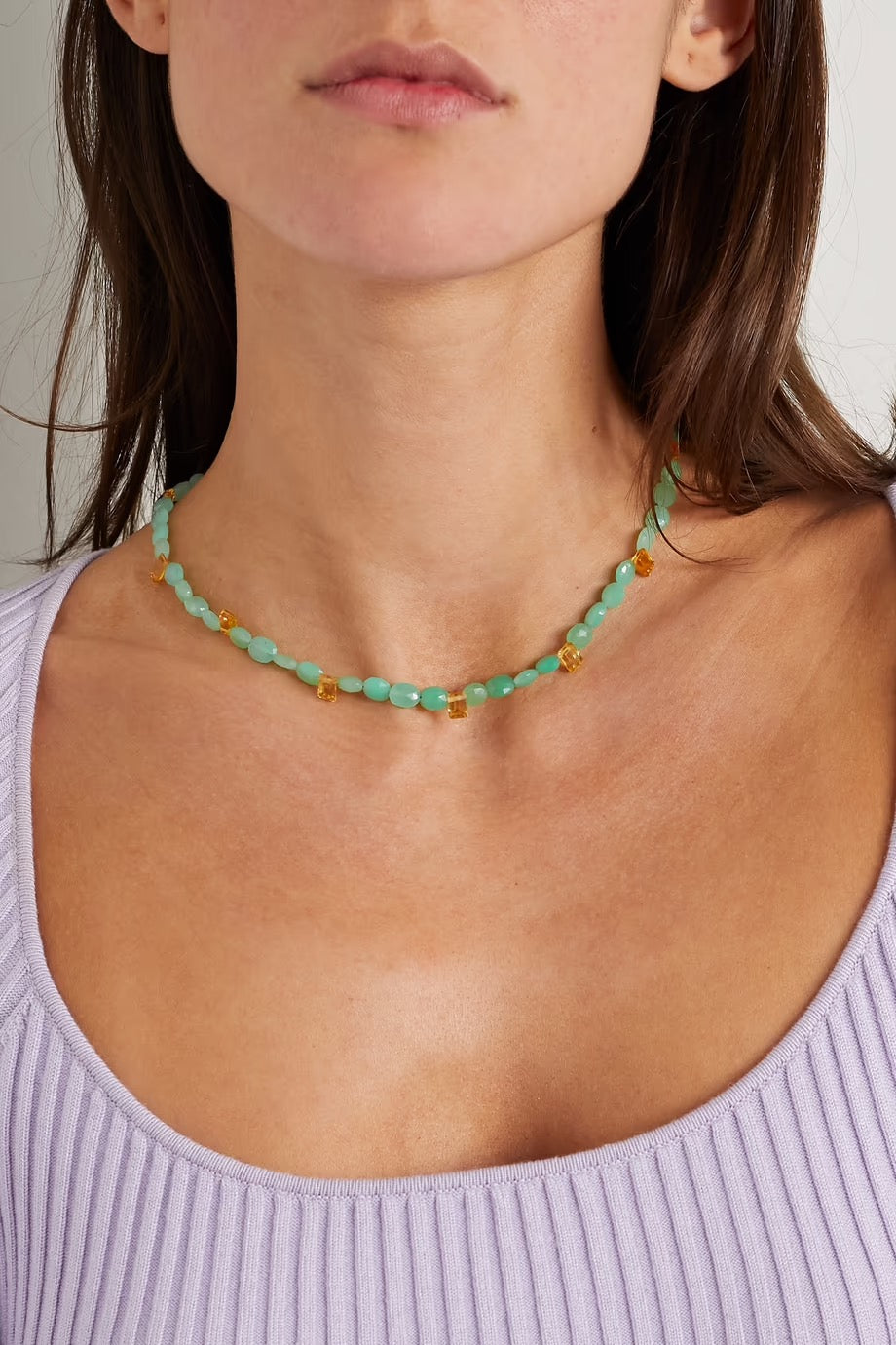 Chrysoprase Citrine Emerald Cut Candy Necklace – JIAJIA