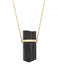 Crystalline Black Tourmaline Gold Bar Necklace