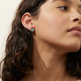 Turquoise Inlay Heart Earrings